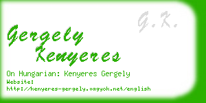 gergely kenyeres business card